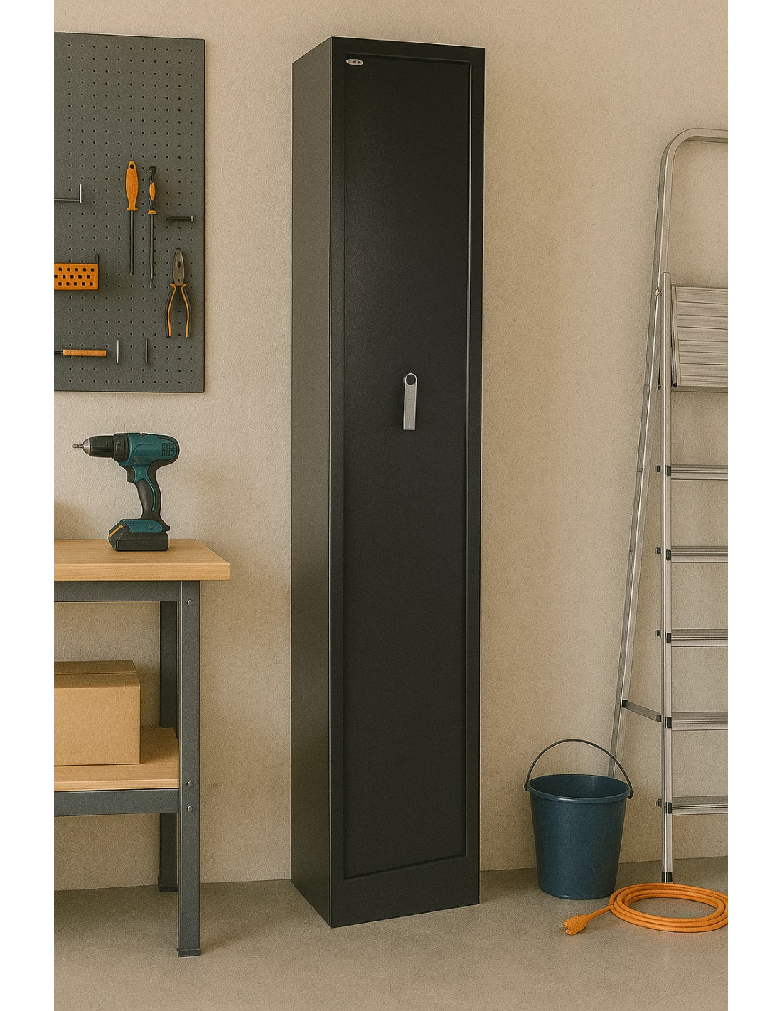 Armoire À Fusils Serrure À Clé Double Panneton Tch5 installé dans un garage armoire-1-9-fusils-Armoire À Fusils Serrure À Clé Double Panneton Tch/5-2