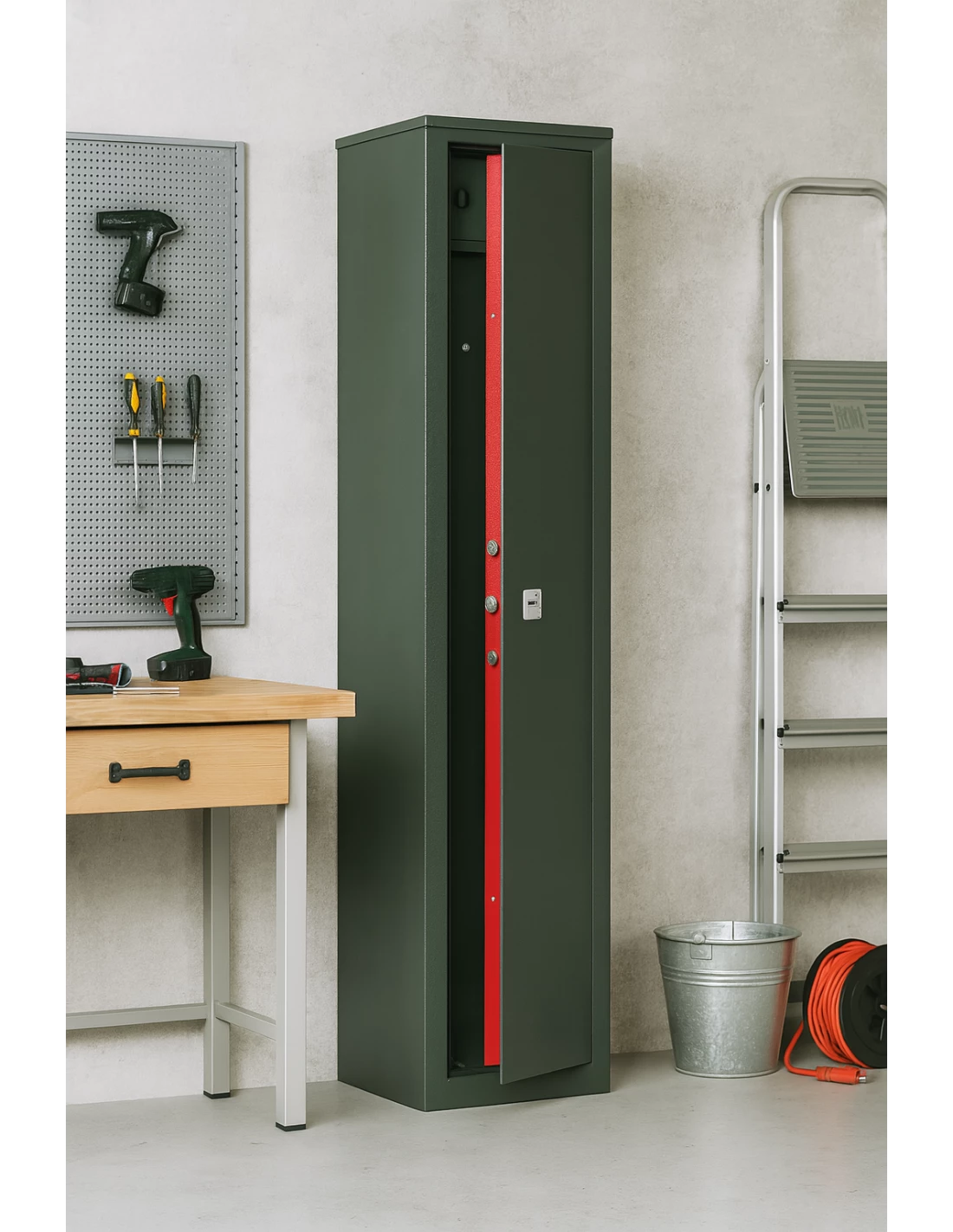 Armoire À Fusils Serrure À Clef Série S3000 Stark S3001t installé dans un garage armoire-1-9-fusils-Armoire À Fusils Serrure À Clef Série S3000 Stark S3001t-2